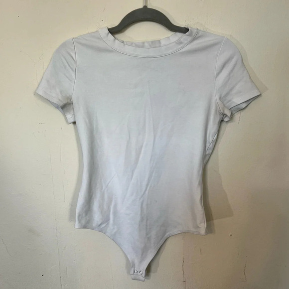Express Tops - Express Classic White Crewneck Short Sleeve Tee Shirt Bodysuit Size Medium